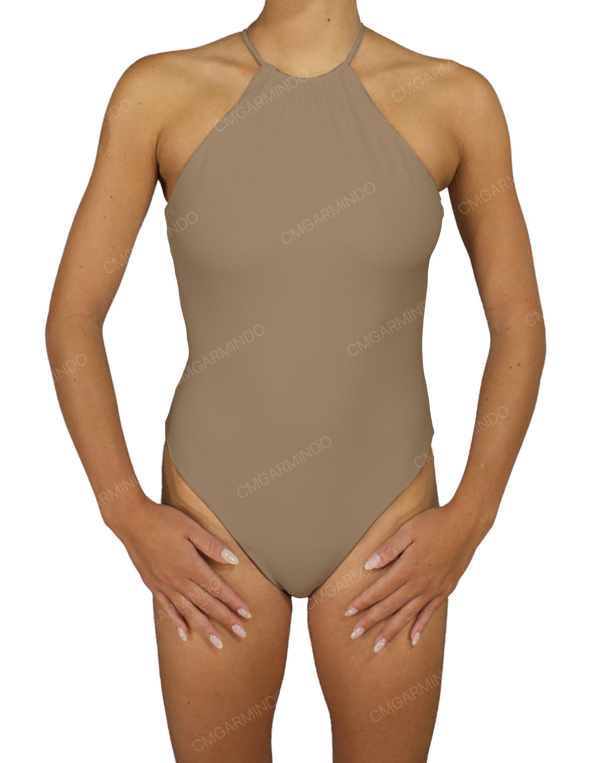 High Neck Halter Tie One Piece
