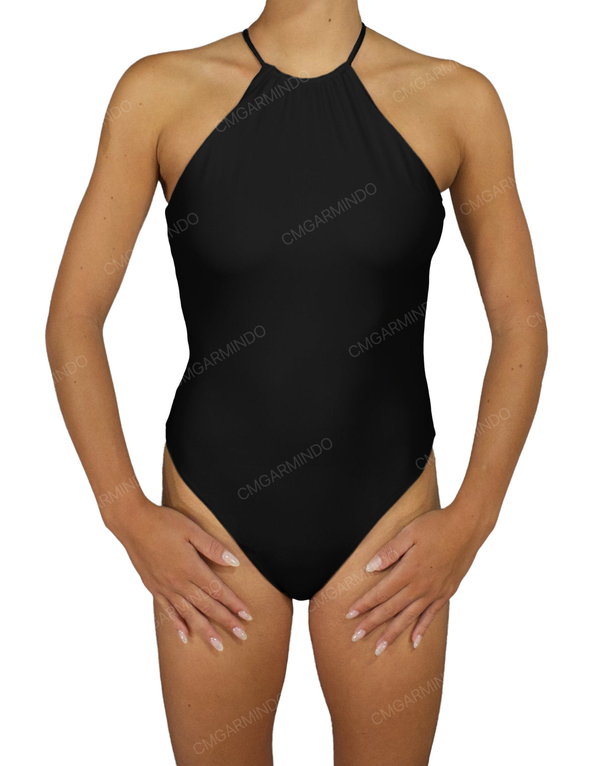 High Neck Halter Tie One Piece