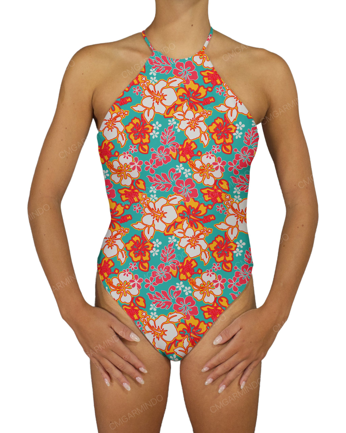 High Neck Halter Tie One Piece