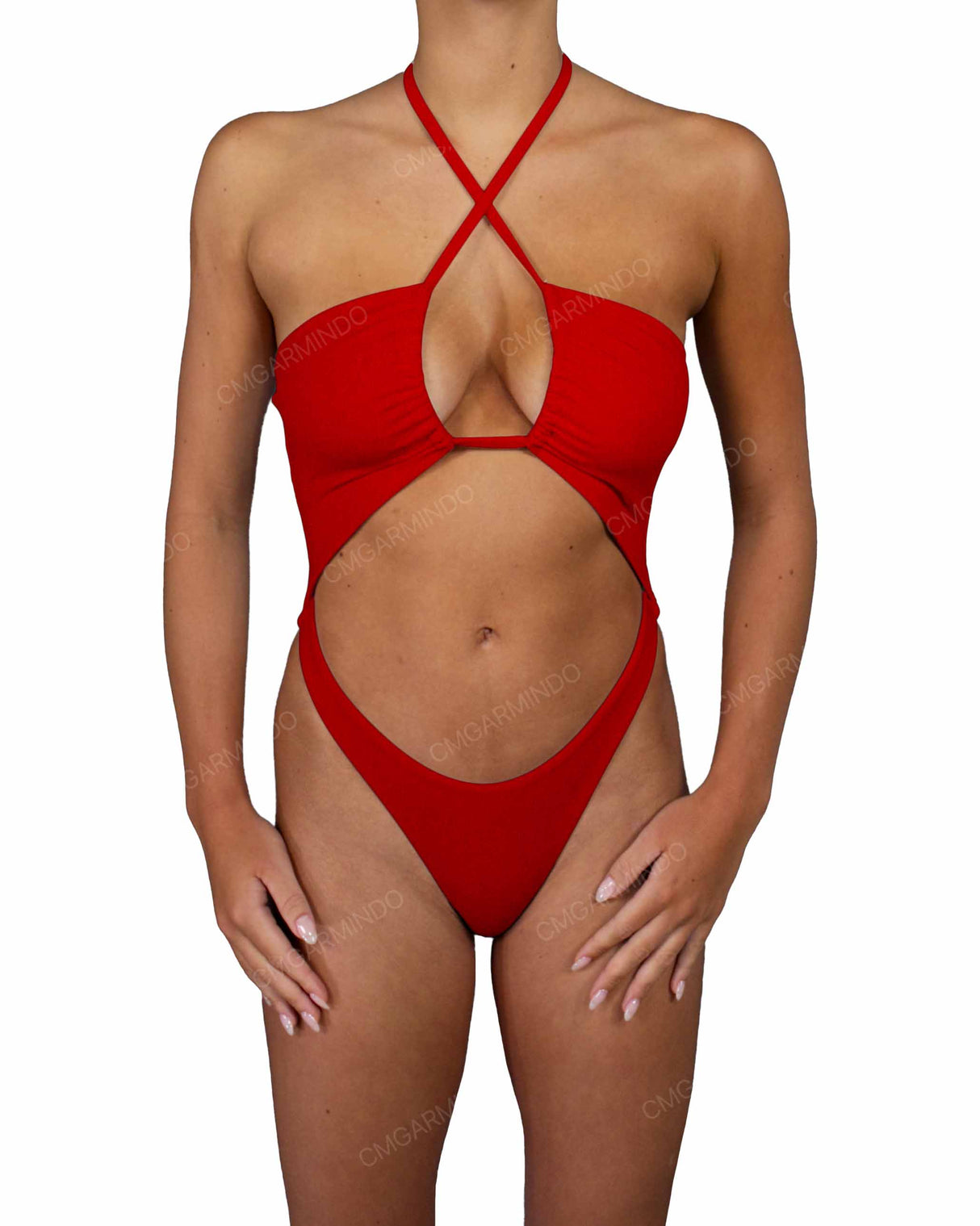 Front Gather Cut Out One Piece