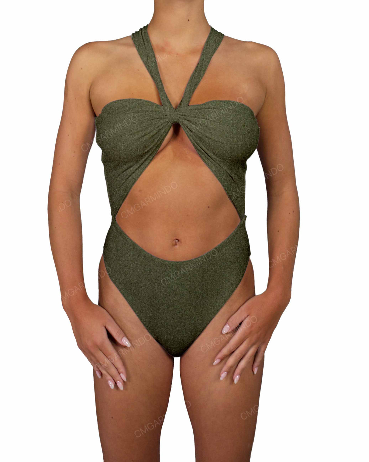 V-Halter Cut Out One Piece