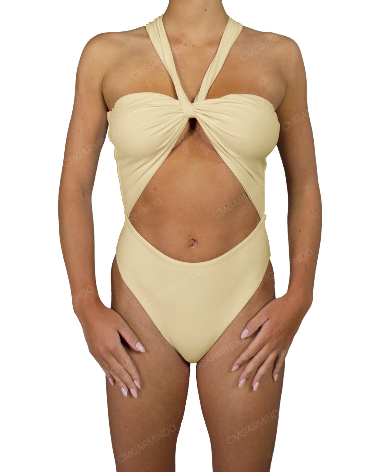V-Halter Cut Out One Piece