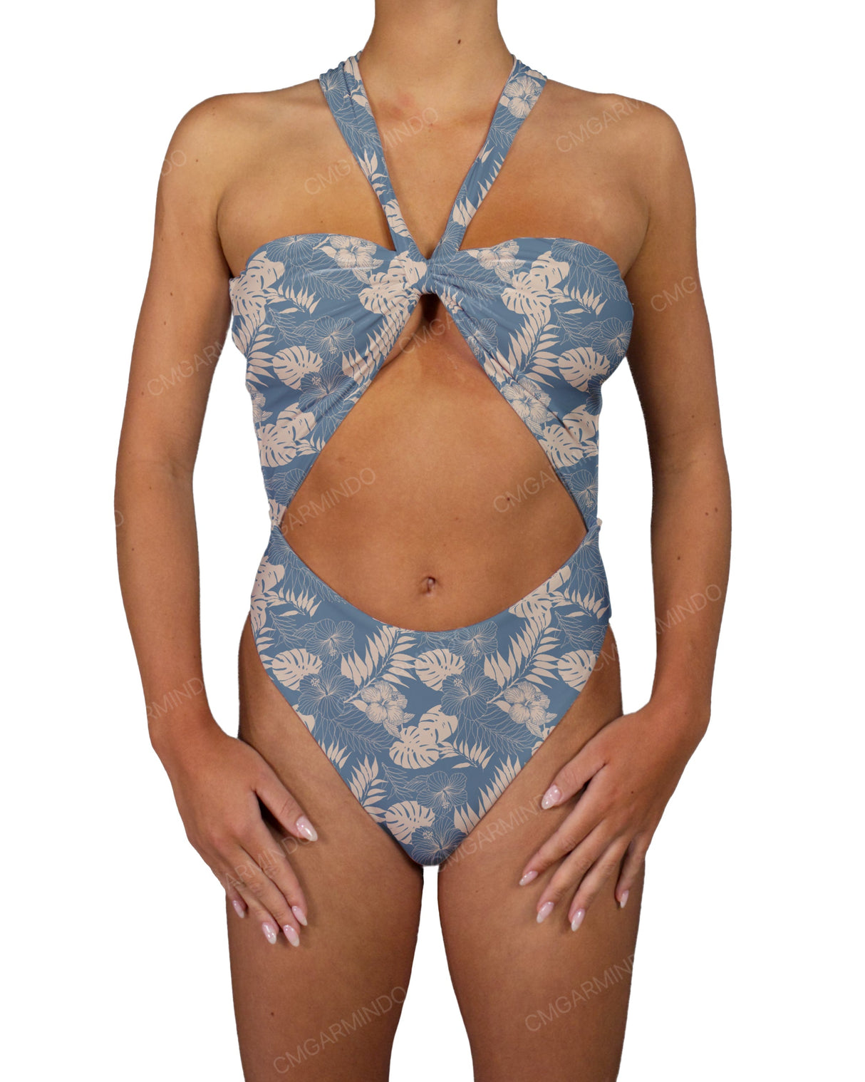 V-Halter Cut Out One Piece