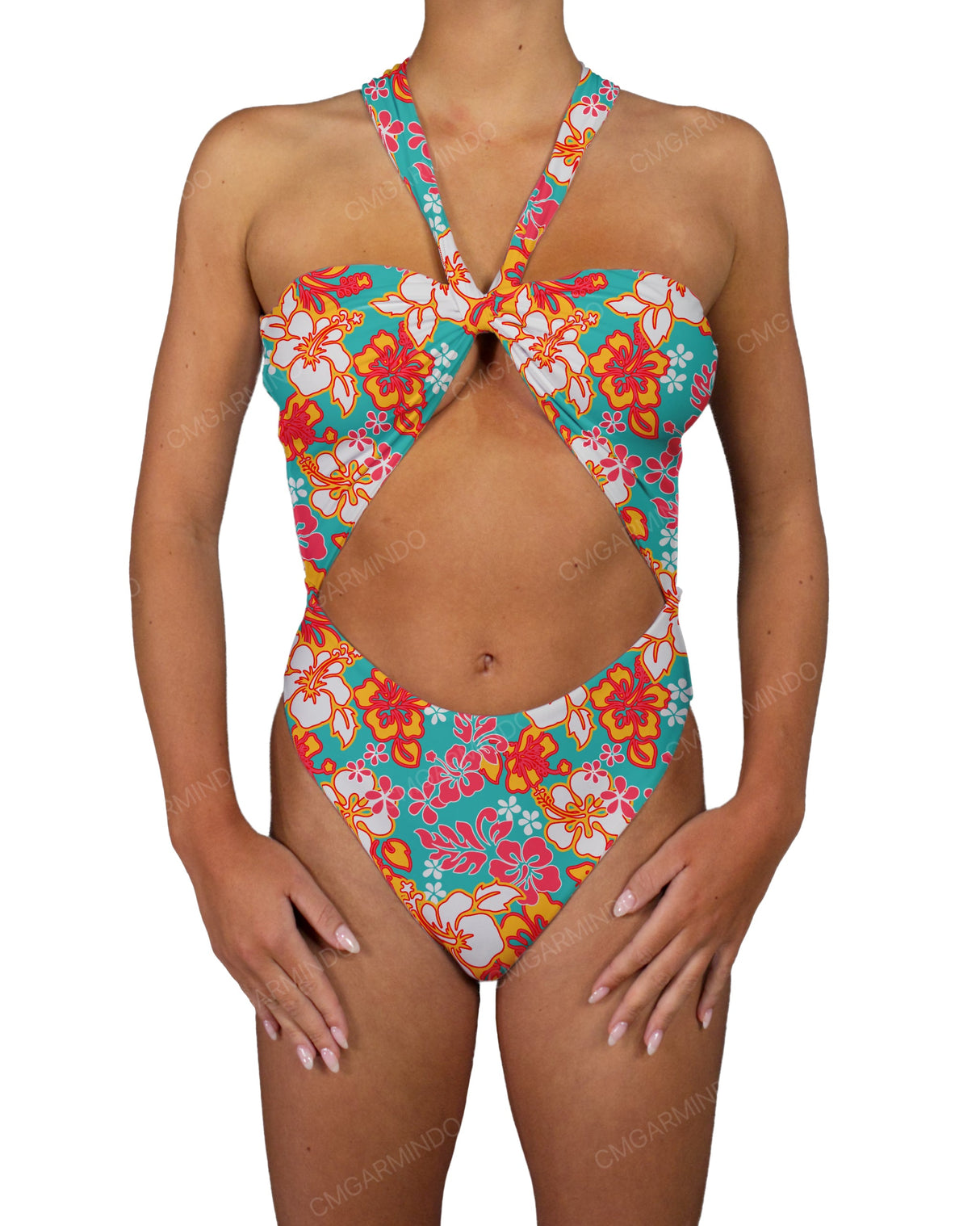 V-Halter Cut Out One Piece