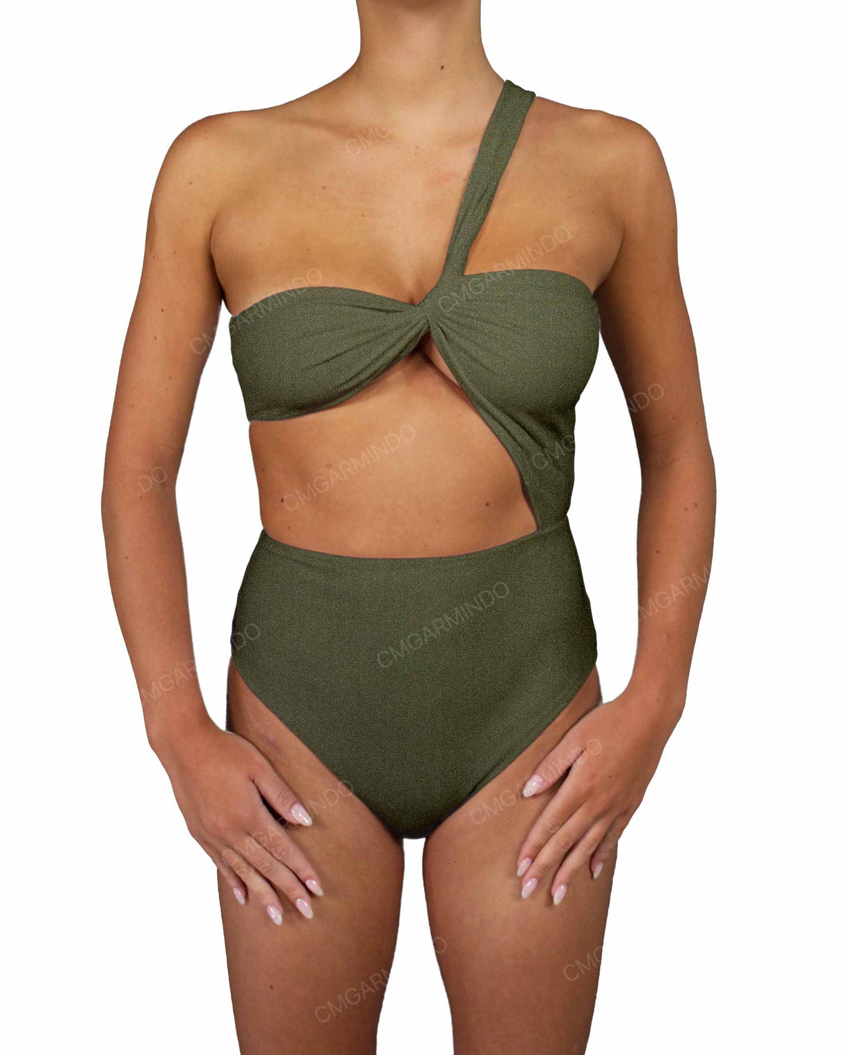 One Shoulder Twist One Piece