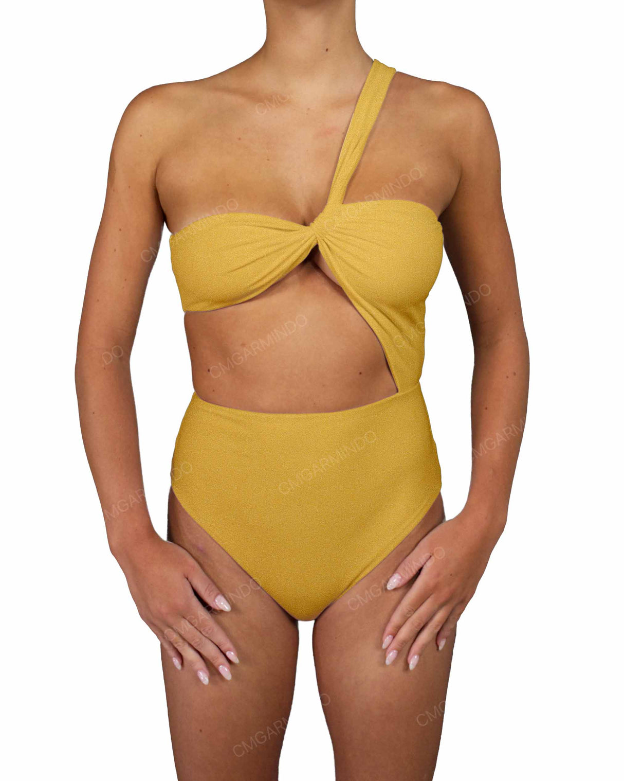One Shoulder Twist One Piece