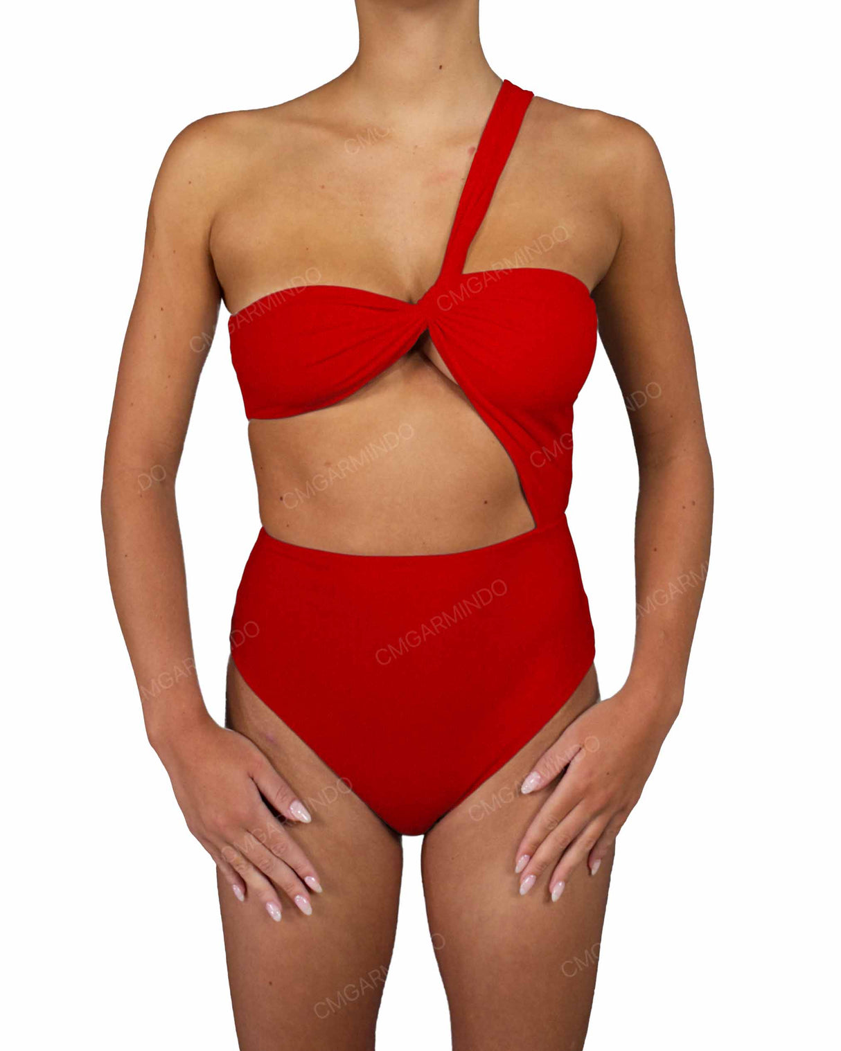 One Shoulder Twist One Piece