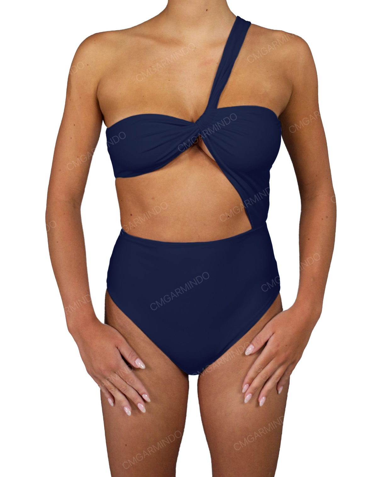 One Shoulder Twist One Piece