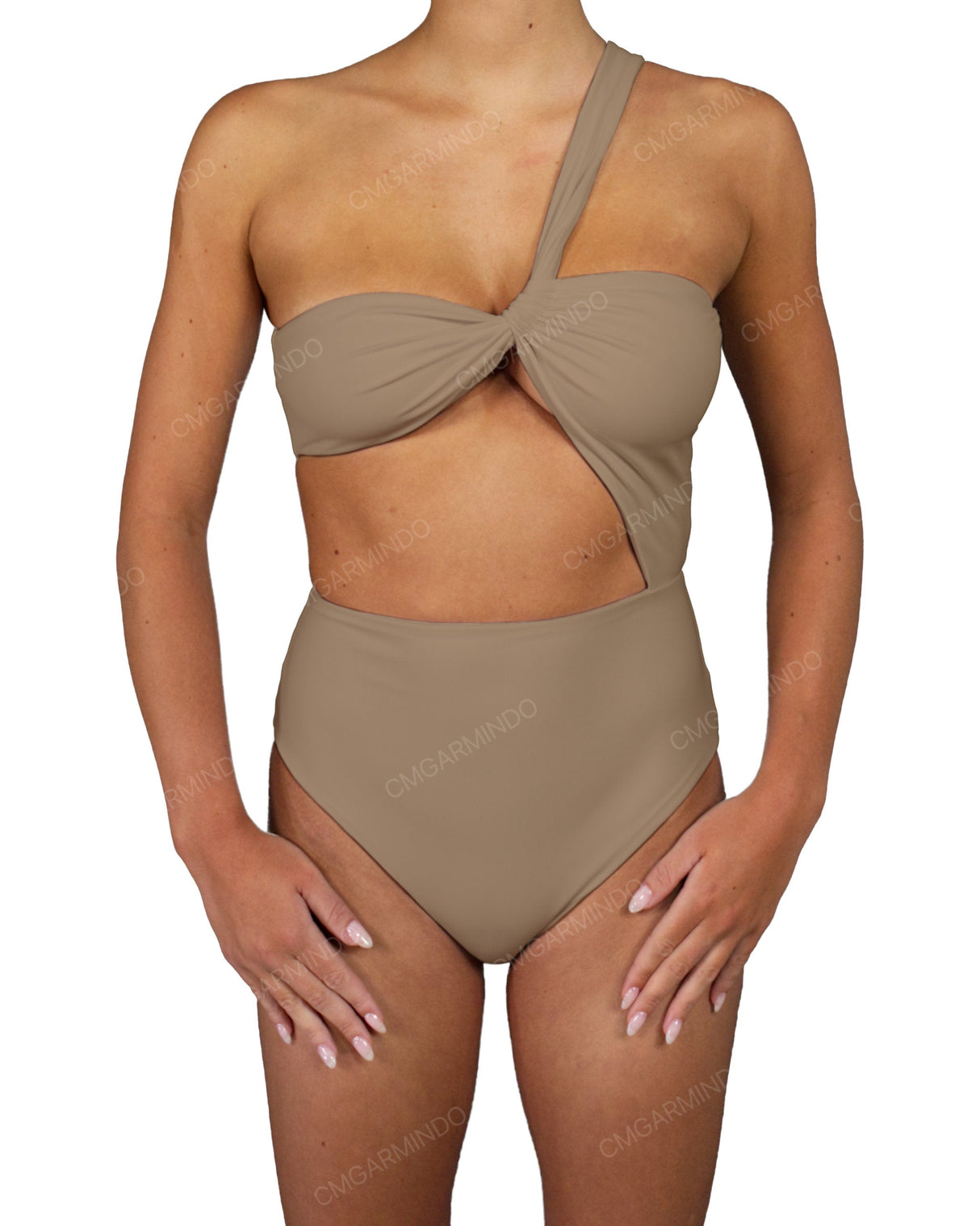 One Shoulder Twist One Piece
