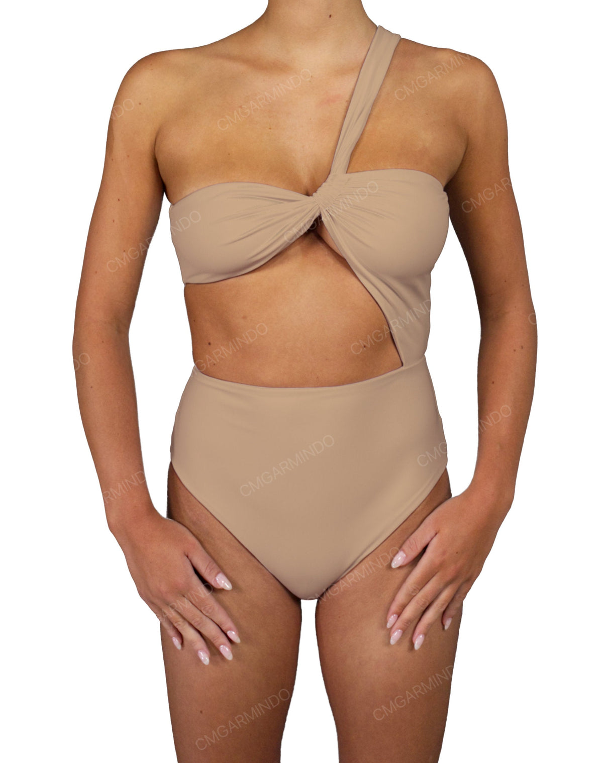 One Shoulder Twist One Piece