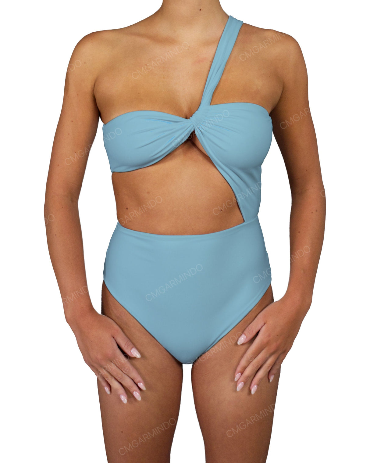 One Shoulder Twist One Piece