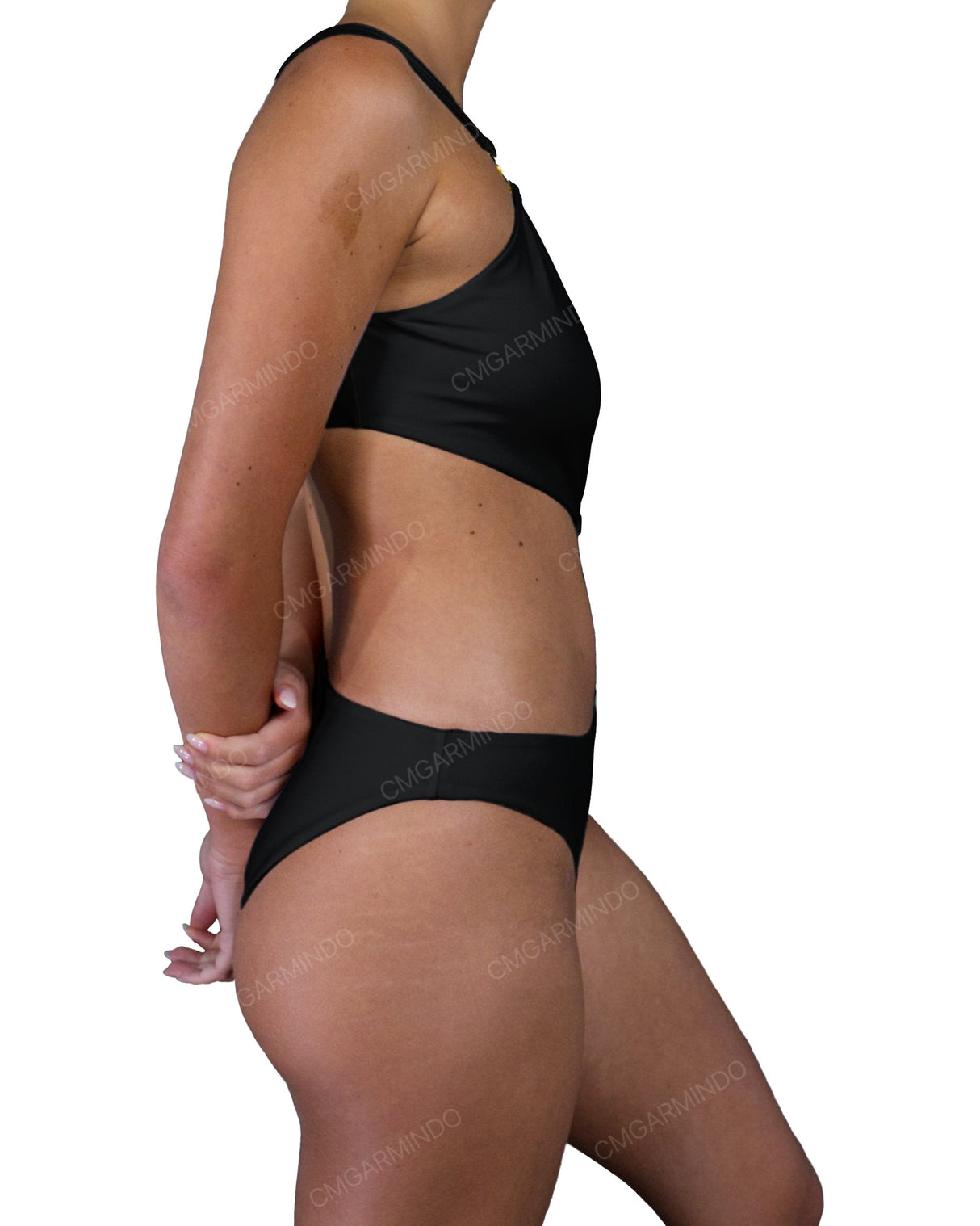 Asymmetrical Cut Out One Shoulder One Piece