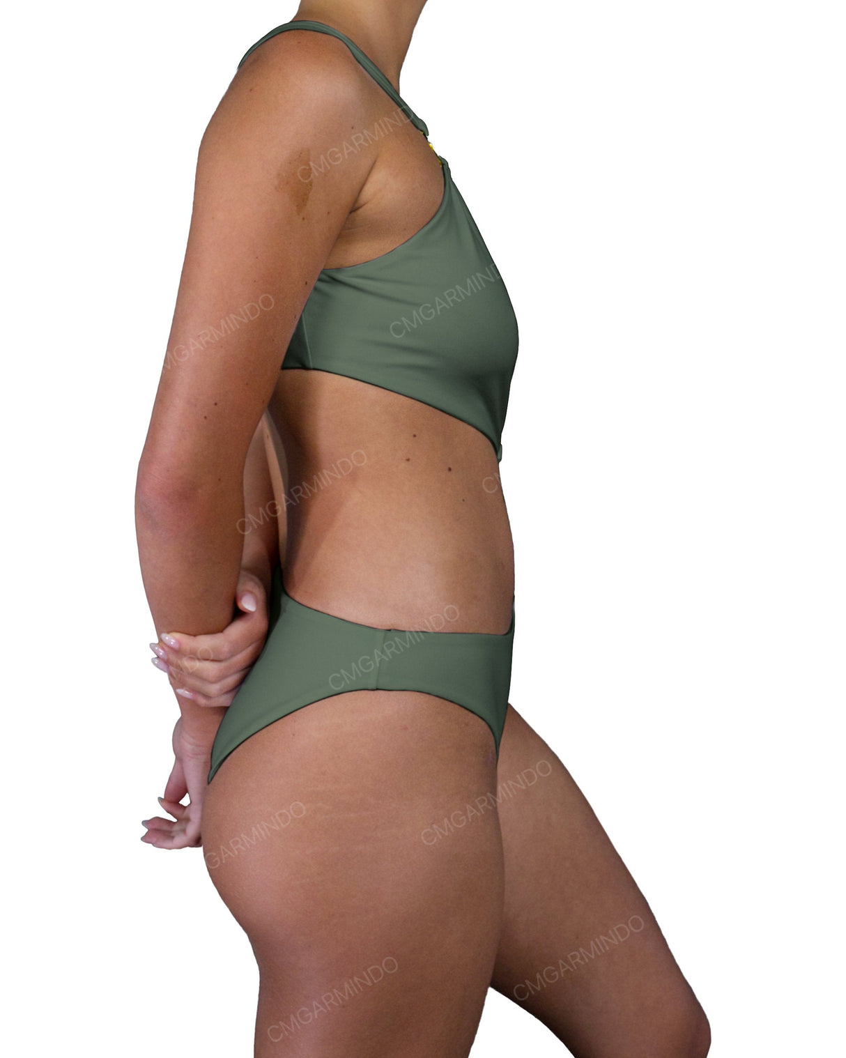 Asymmetrical Cut Out One Shoulder One Piece