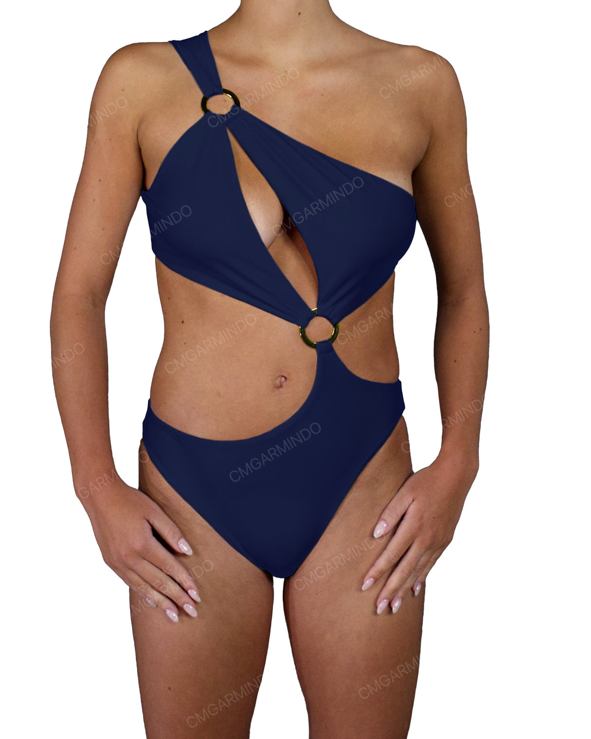 Asymmetrical Cut Out One Shoulder One Piece