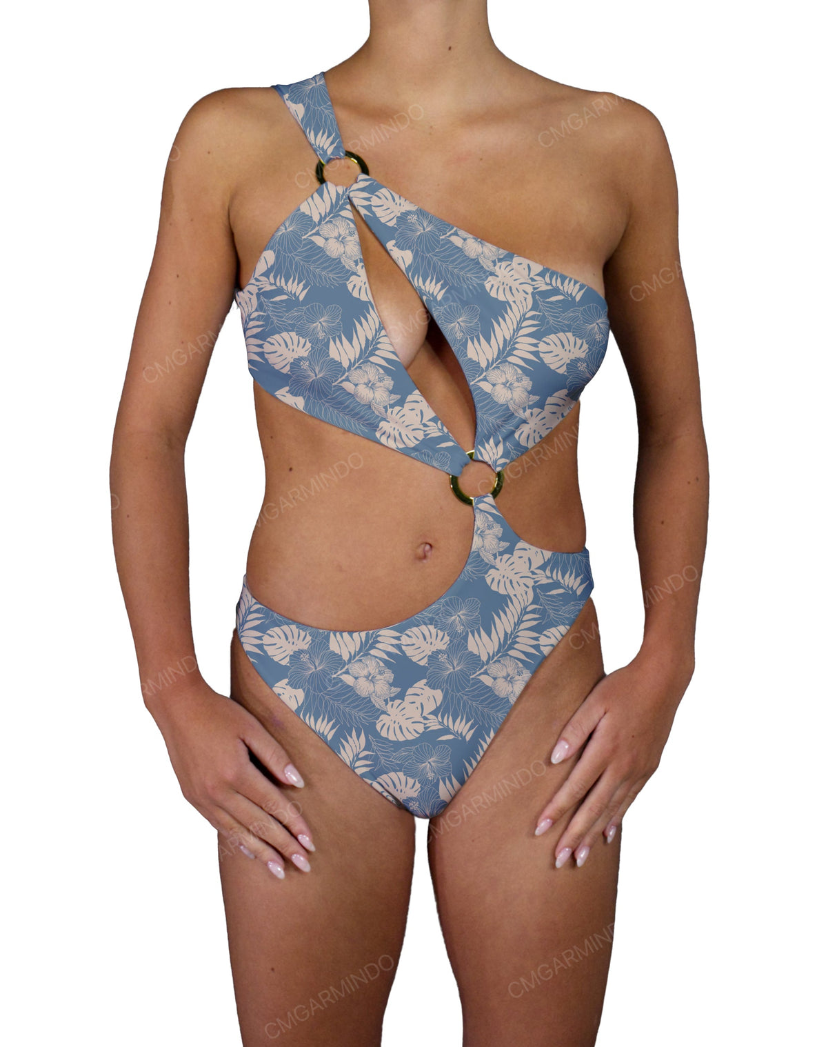 Asymmetrical Cut Out One Shoulder One Piece