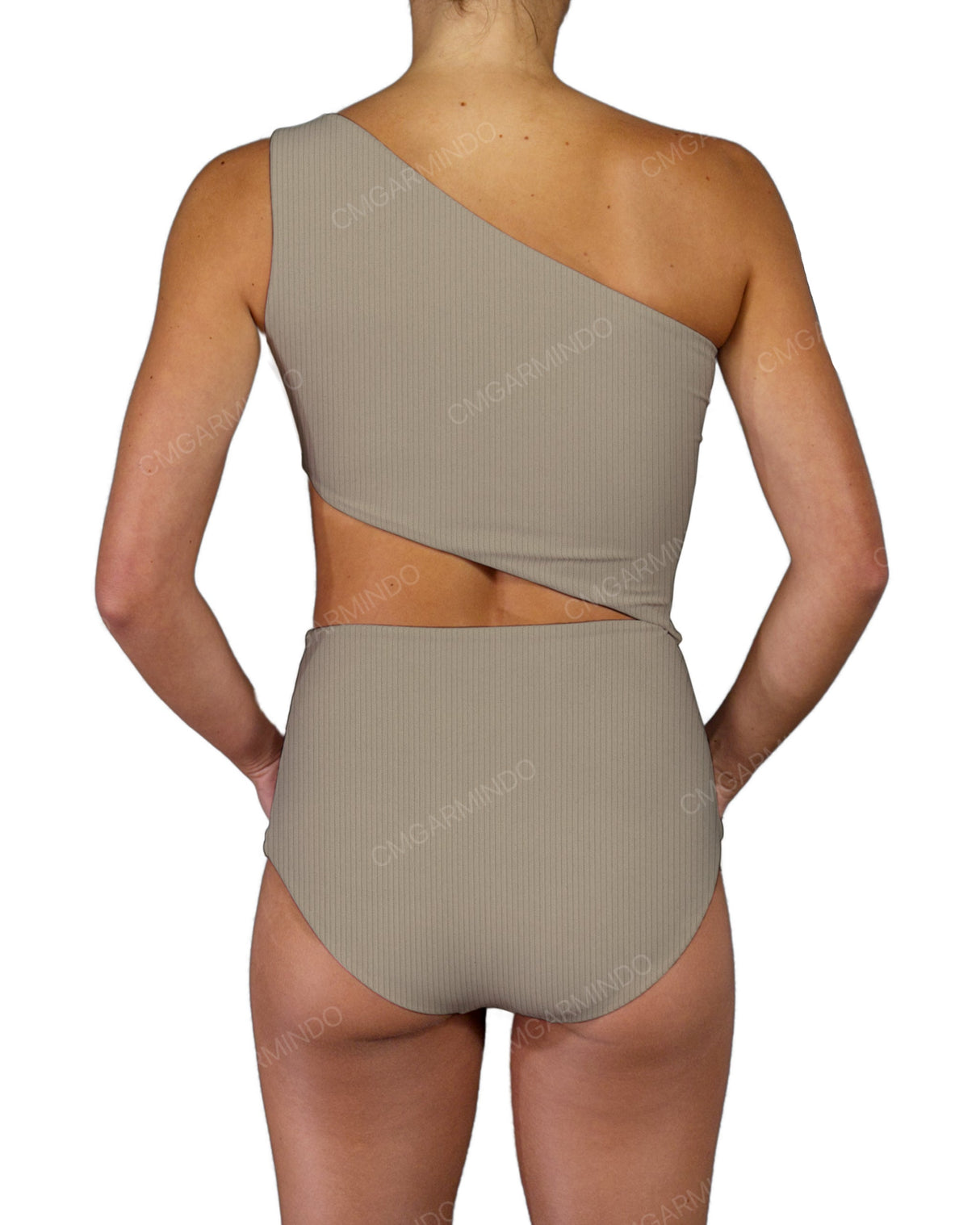 One Shoulder Cut Out One Piece