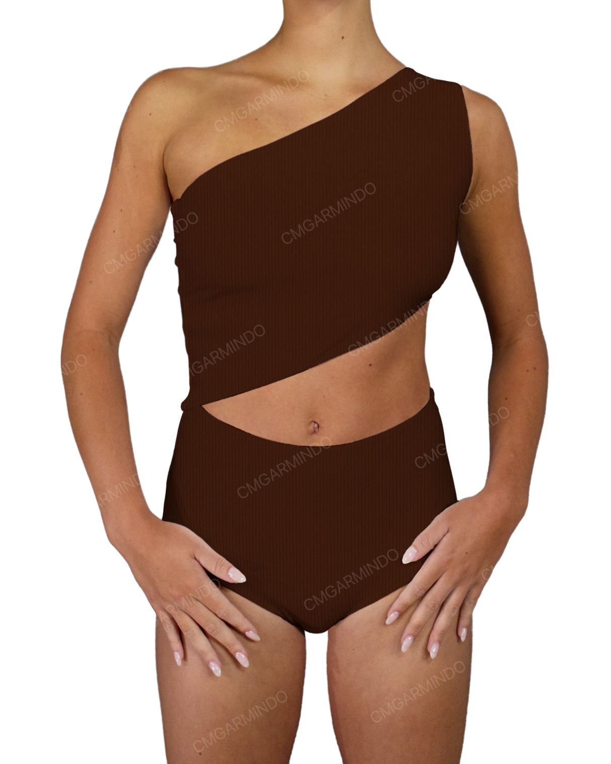 One Shoulder Cut Out One Piece