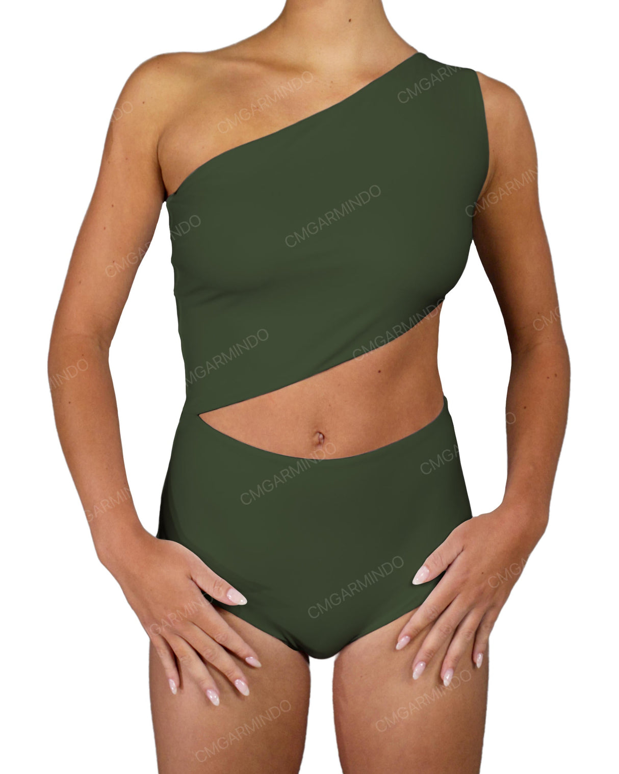 One Shoulder Cut Out One Piece