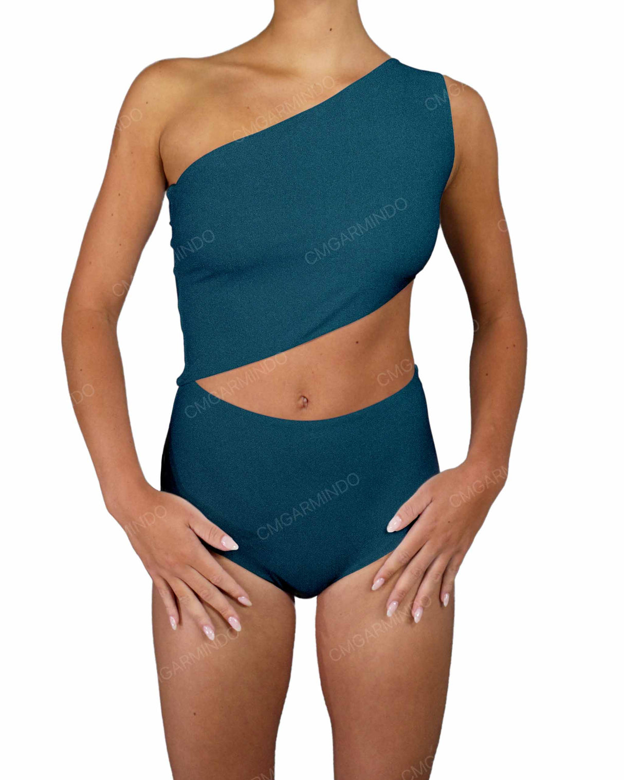 One Shoulder Cut Out One Piece