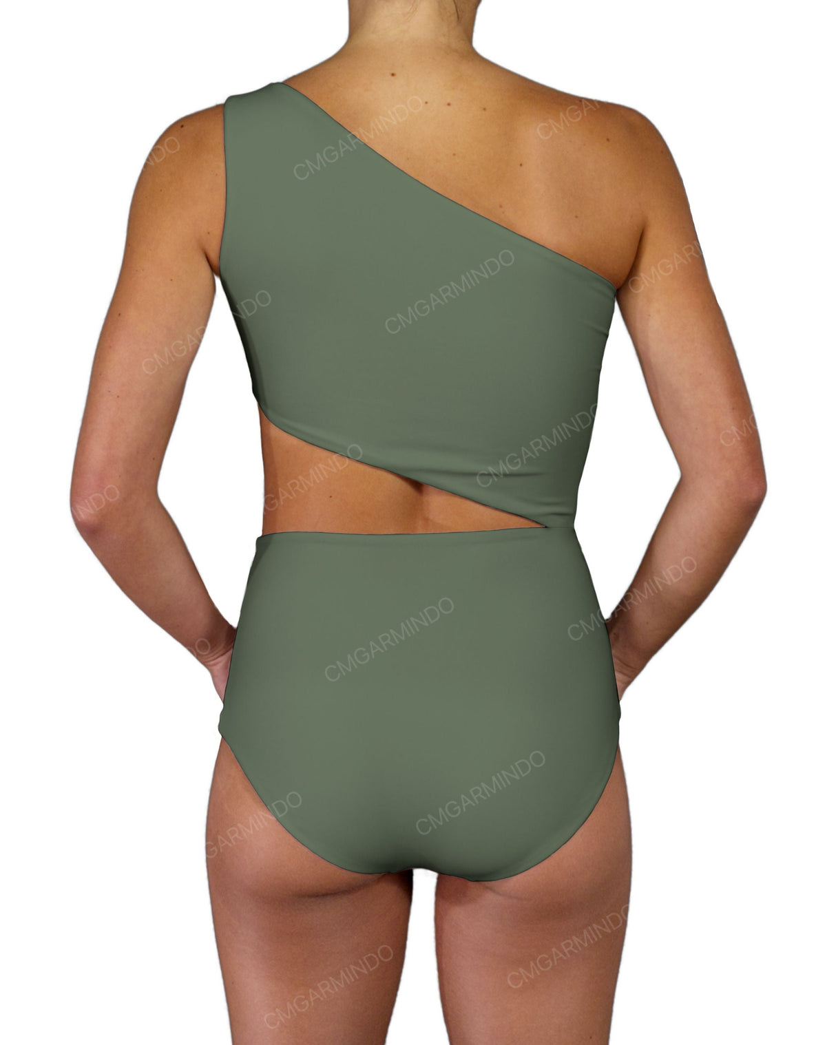 One Shoulder Cut Out One Piece
