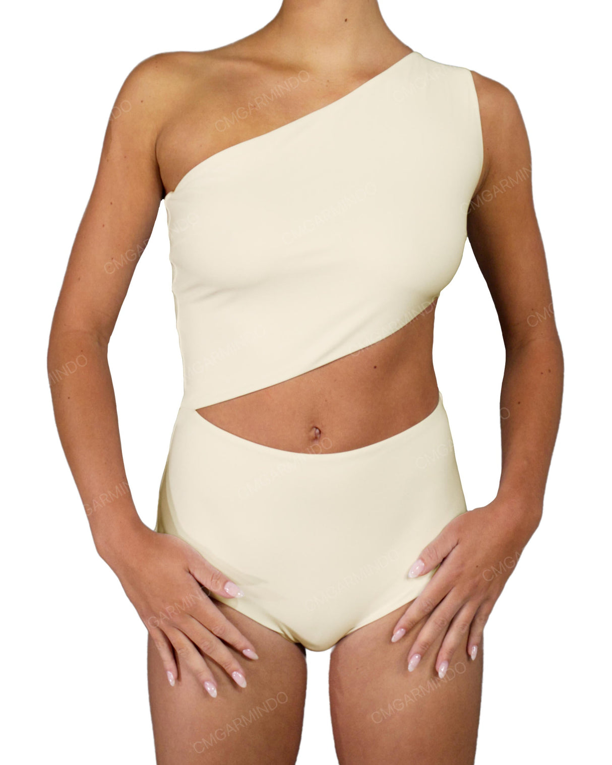 One Shoulder Cut Out One Piece
