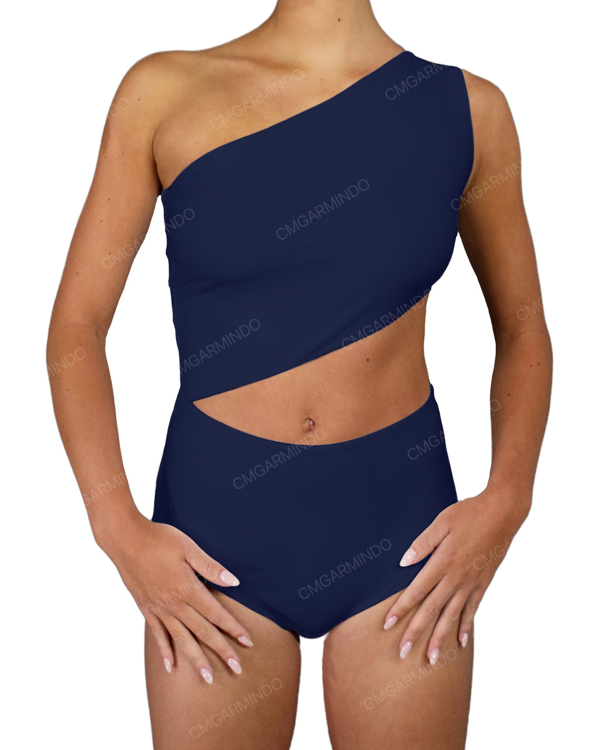 One Shoulder Cut Out One Piece