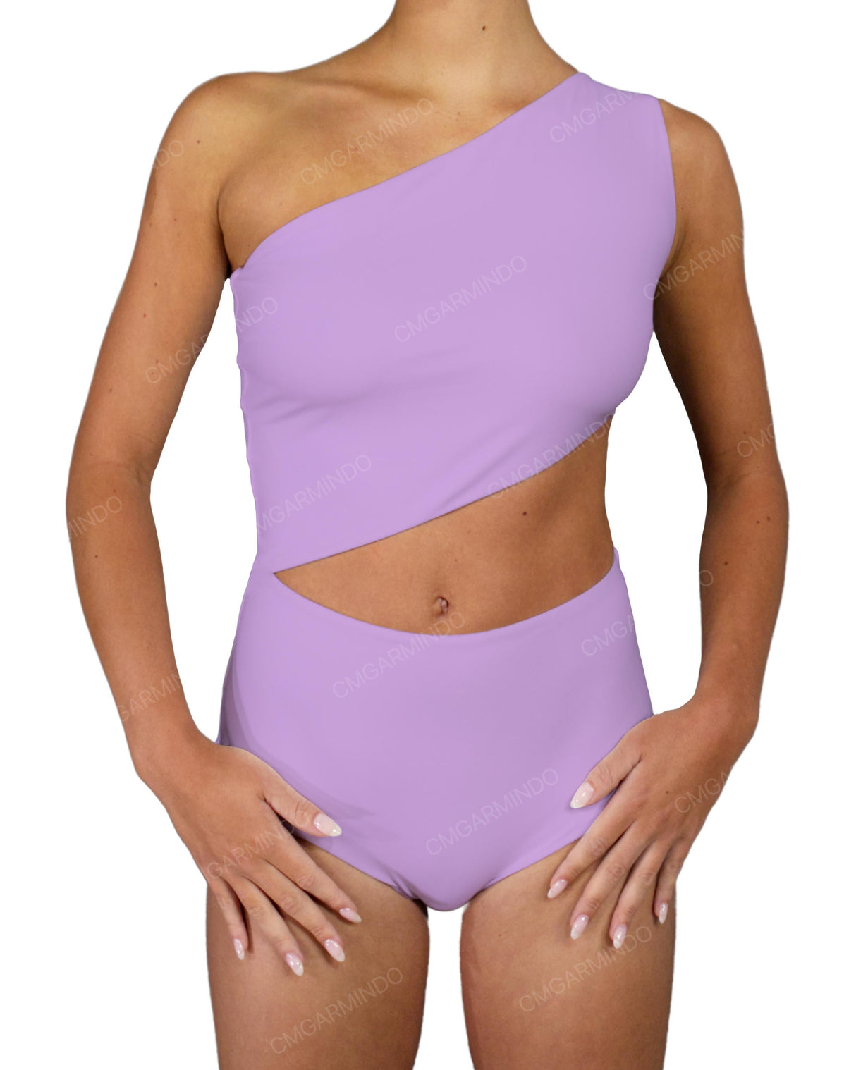 One Shoulder Cut Out One Piece