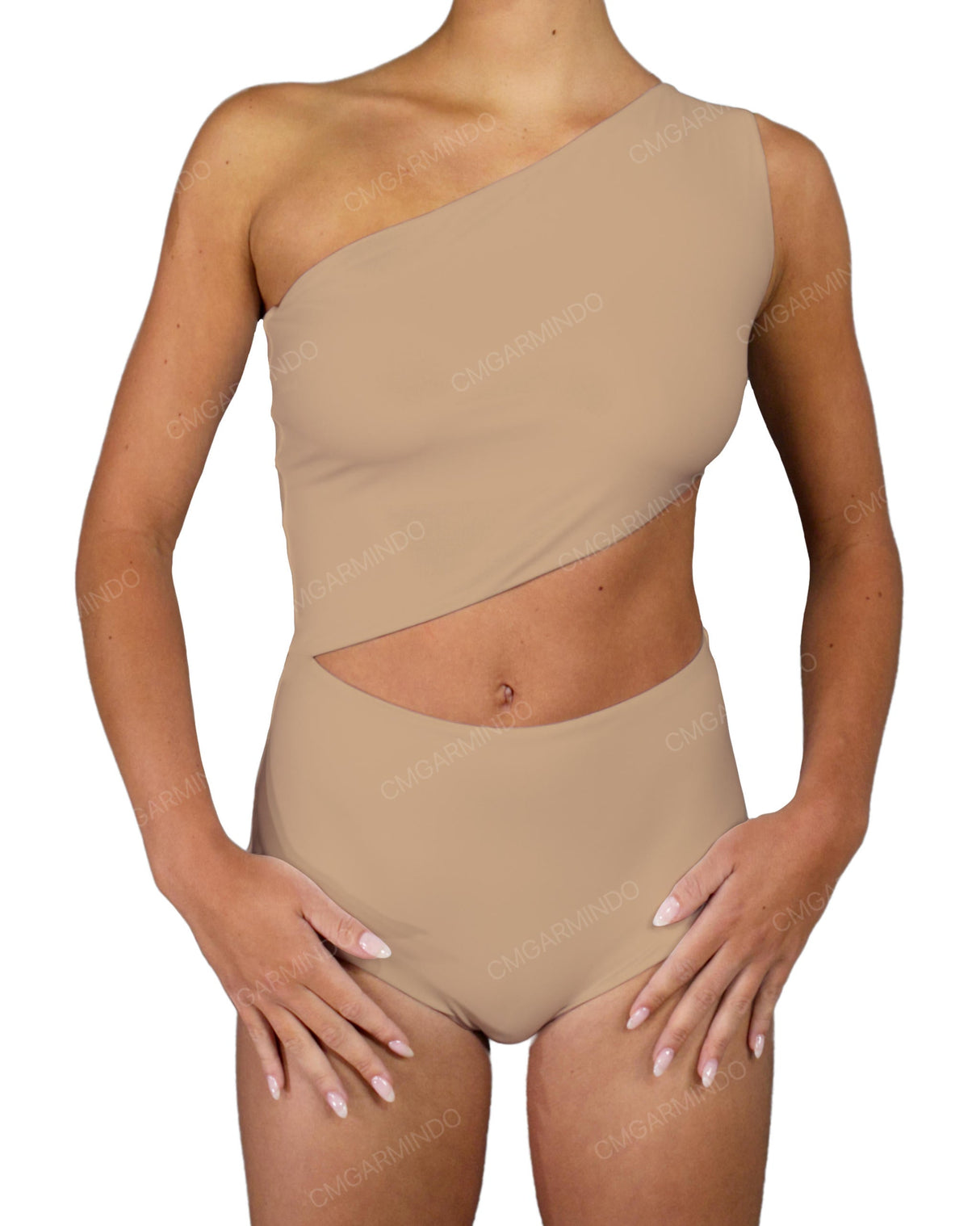 One Shoulder Cut Out One Piece