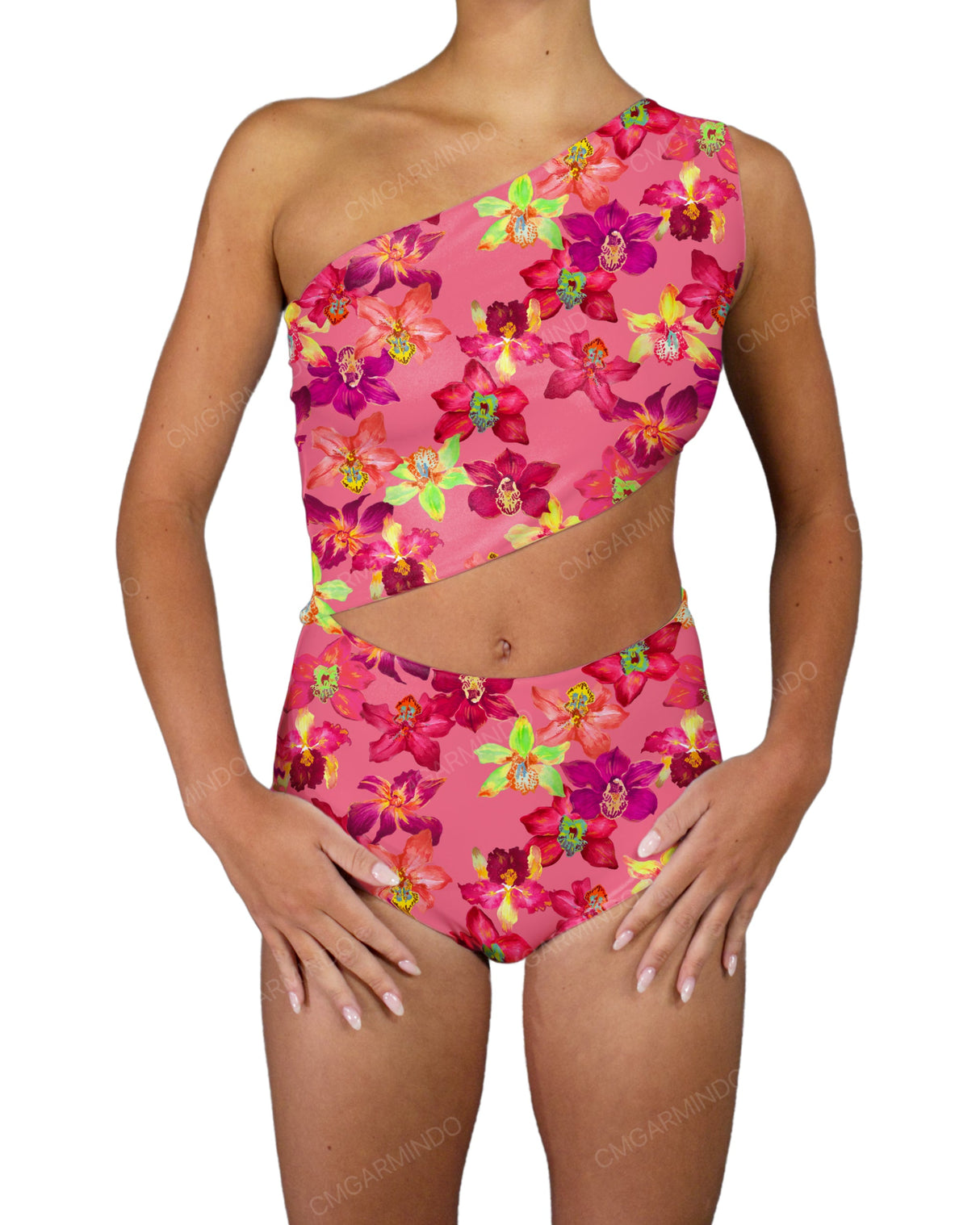 One Shoulder Cut Out One Piece