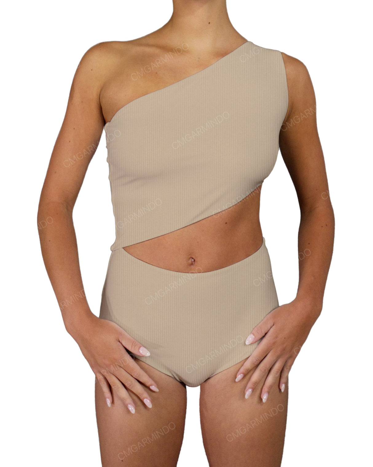 One Shoulder Cut Out One Piece