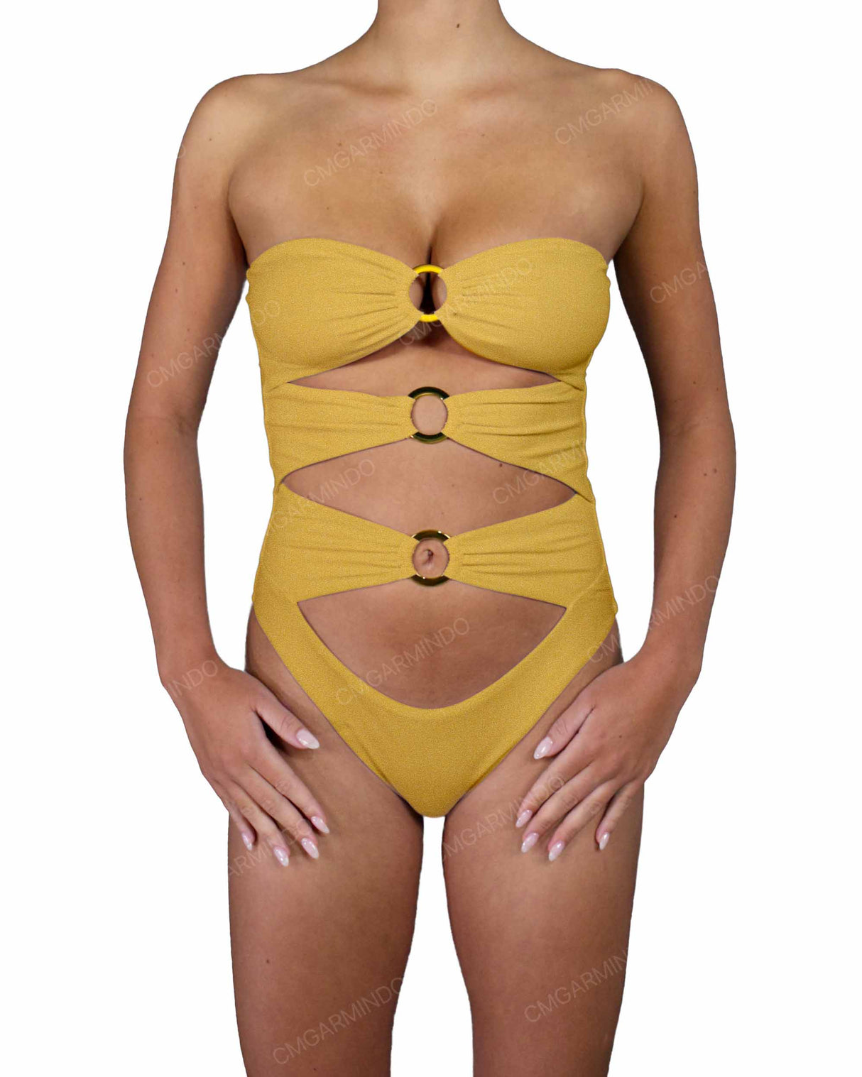 Triple Ring Strapless One Piece