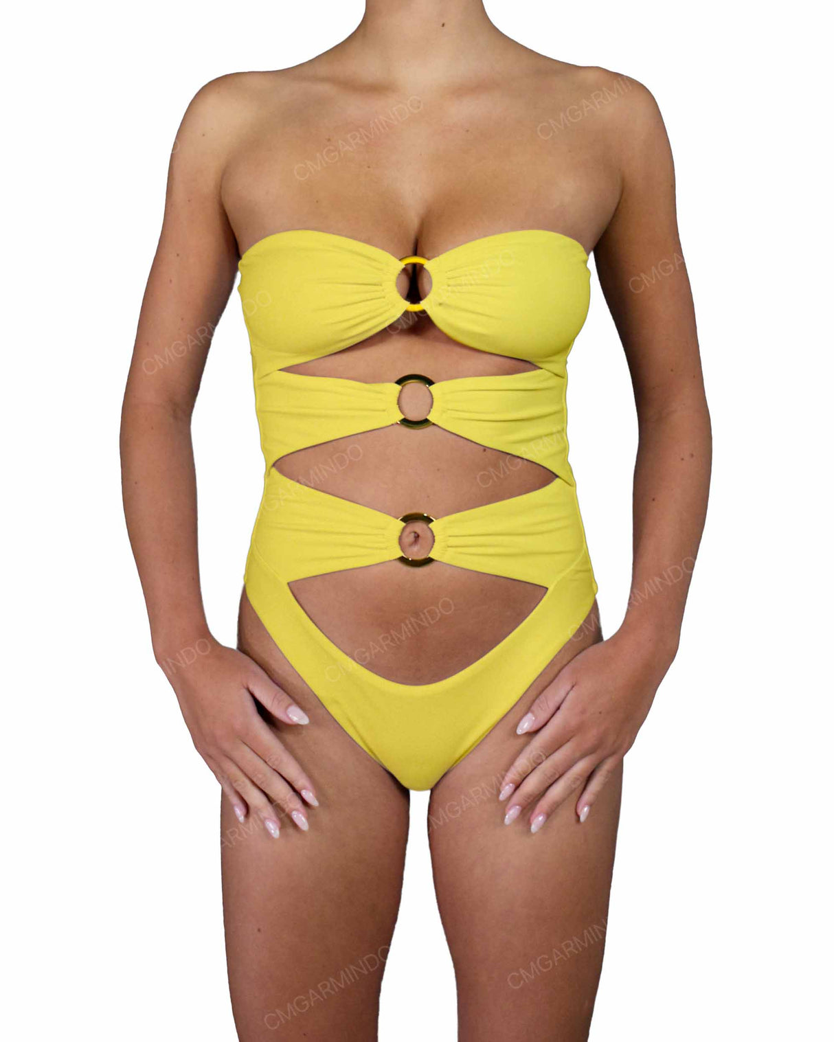 Triple Ring Strapless One Piece