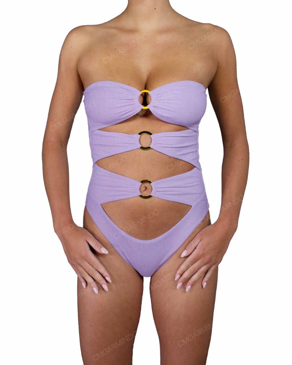 Triple Ring Strapless One Piece