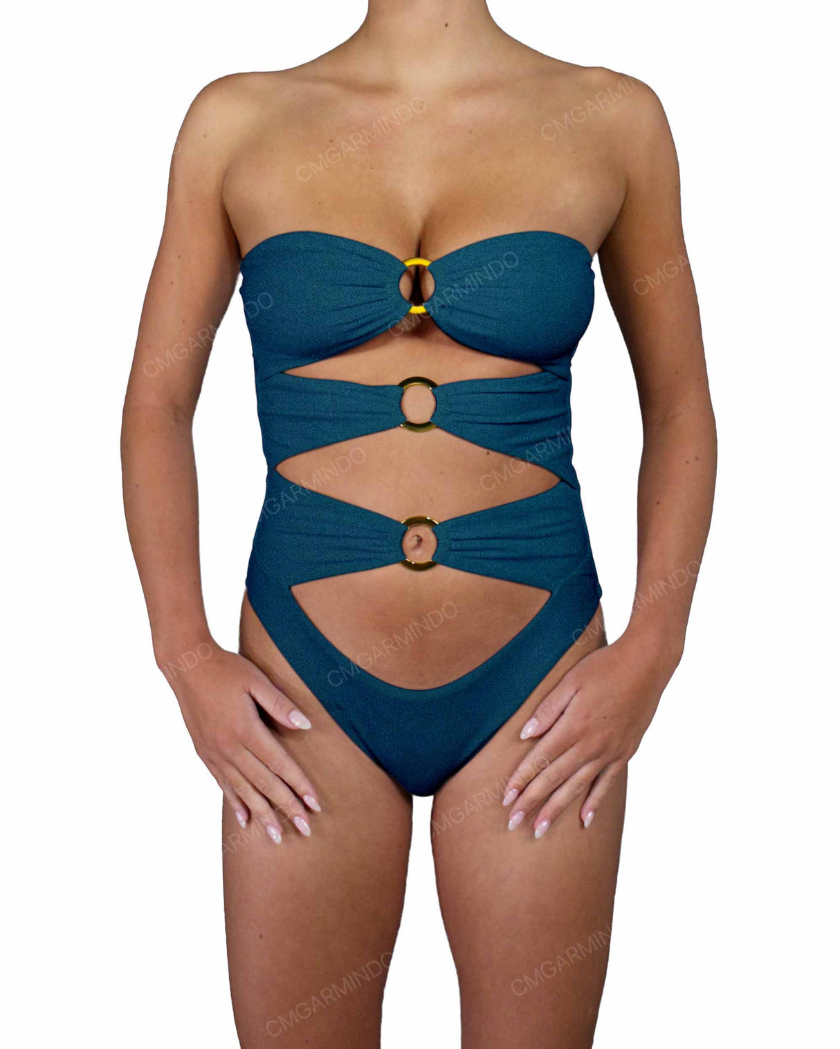 Triple Ring Strapless One Piece