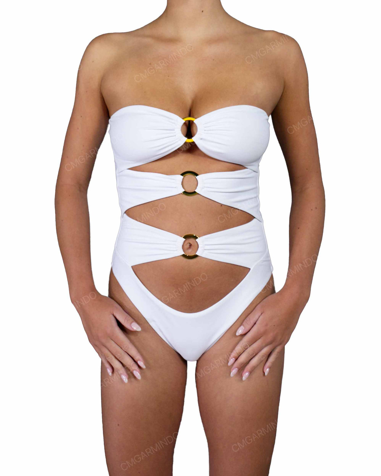 Triple Ring Strapless One Piece