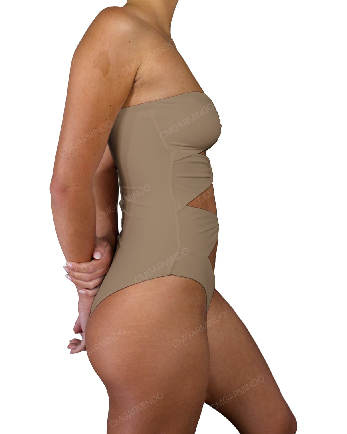 Triple Ring Strapless One Piece