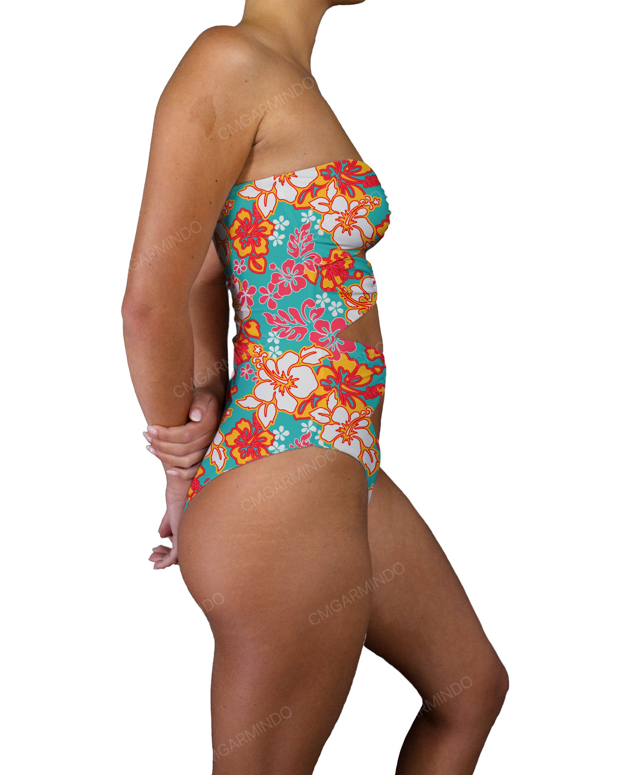 Triple Ring Strapless One Piece