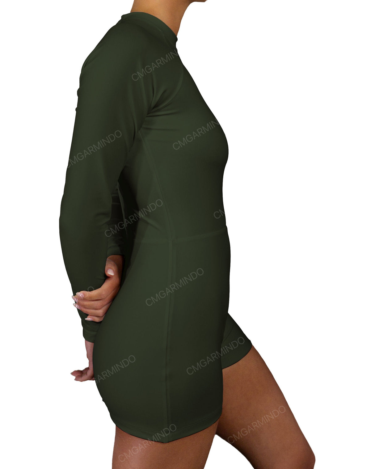 Long Sleeve Raglan Shorts One Piece