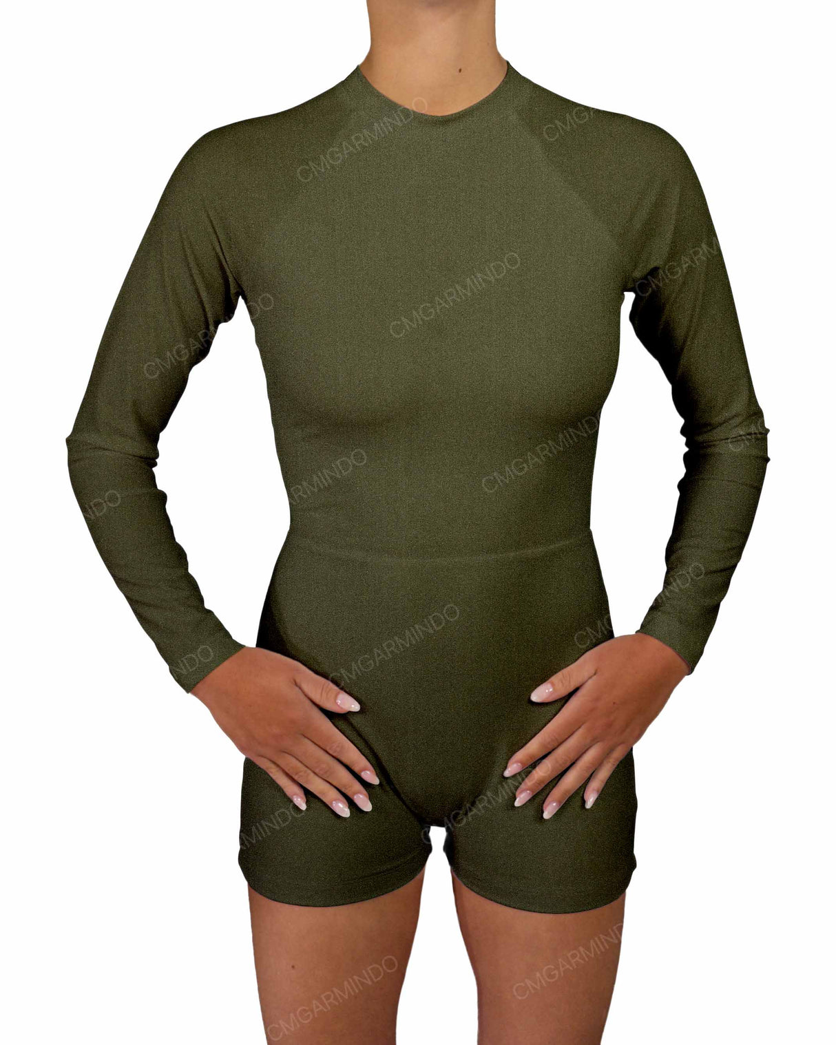 Long Sleeve Raglan Shorts One Piece