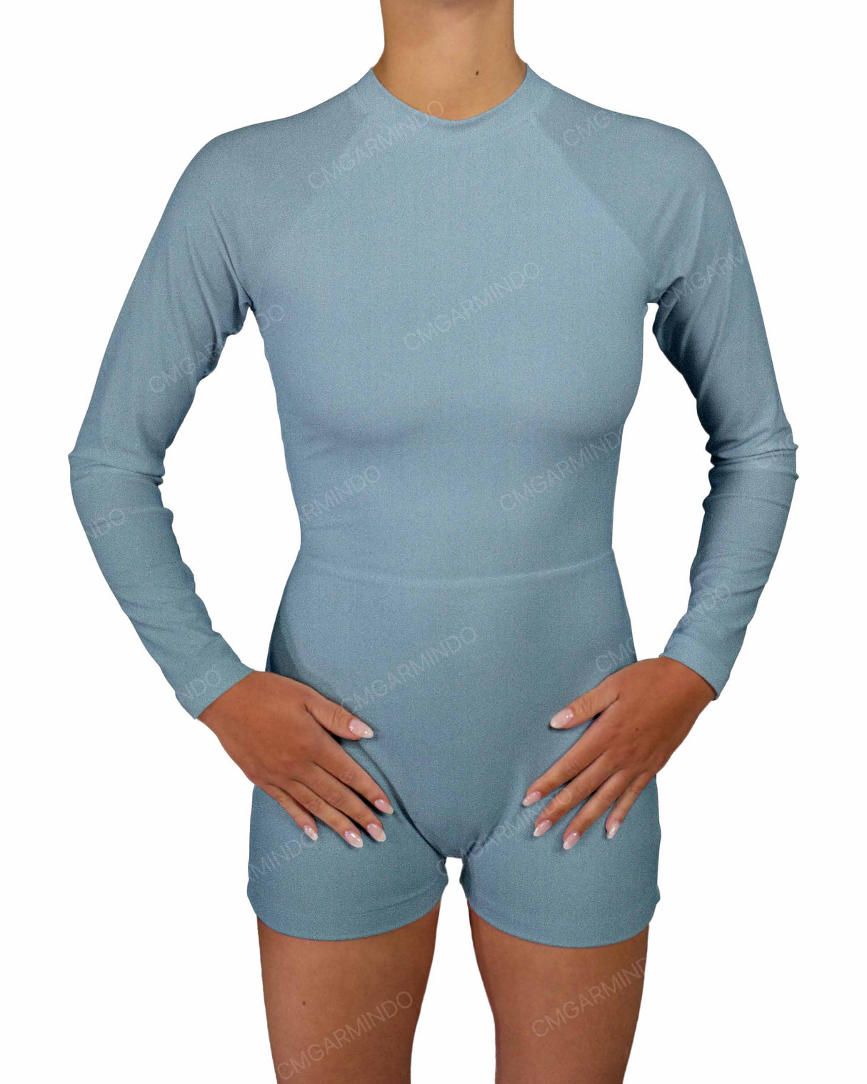 Long Sleeve Raglan Shorts One Piece