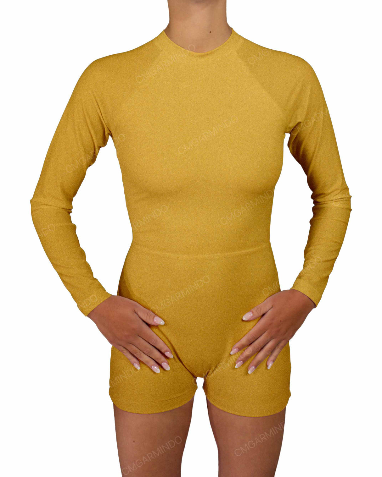 Long Sleeve Raglan Shorts One Piece