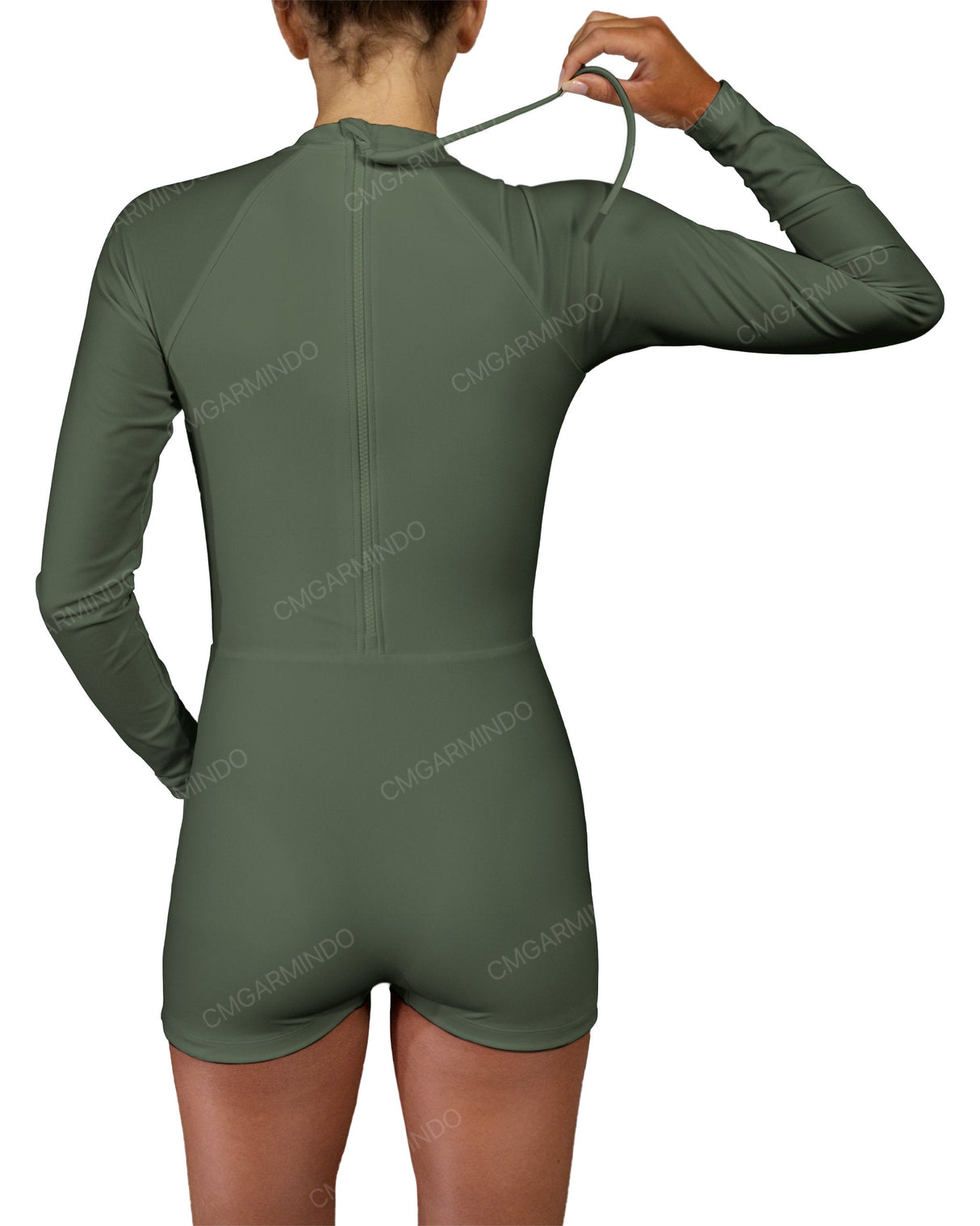 Long Sleeve Raglan Shorts One Piece