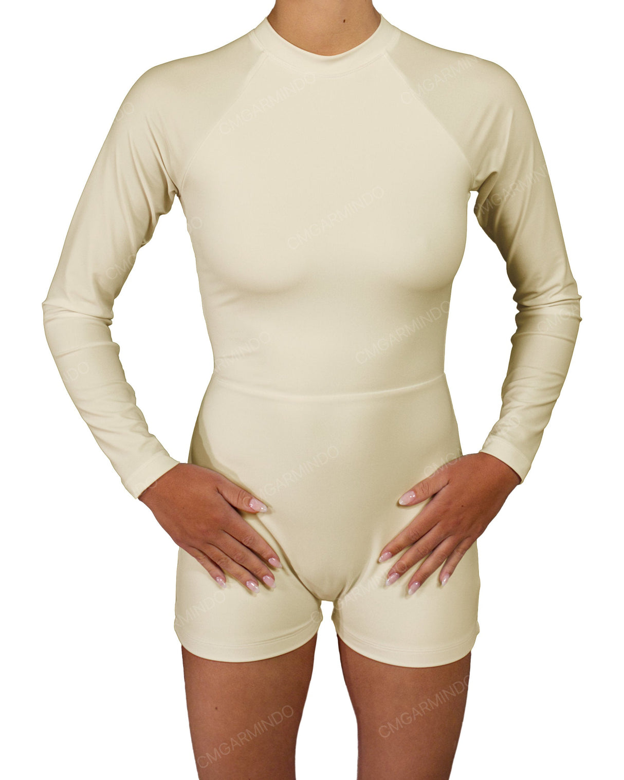 Long Sleeve Raglan Shorts One Piece