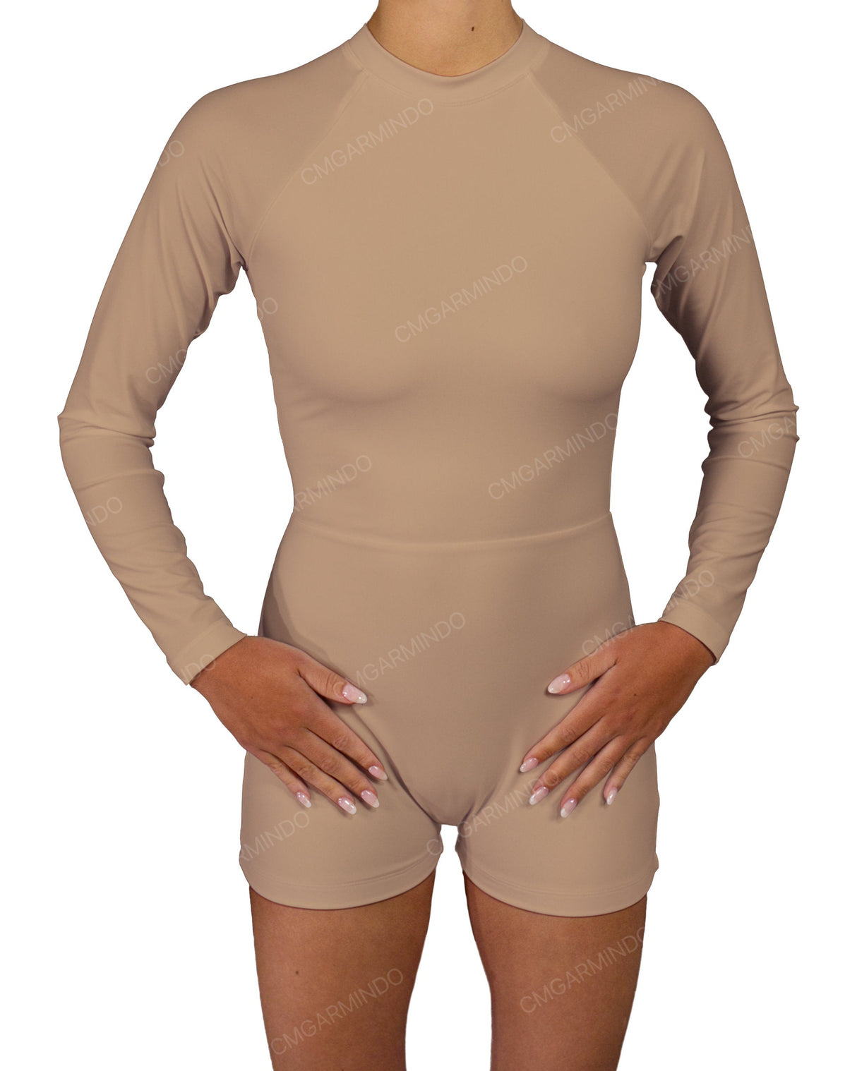 Long Sleeve Raglan Shorts One Piece