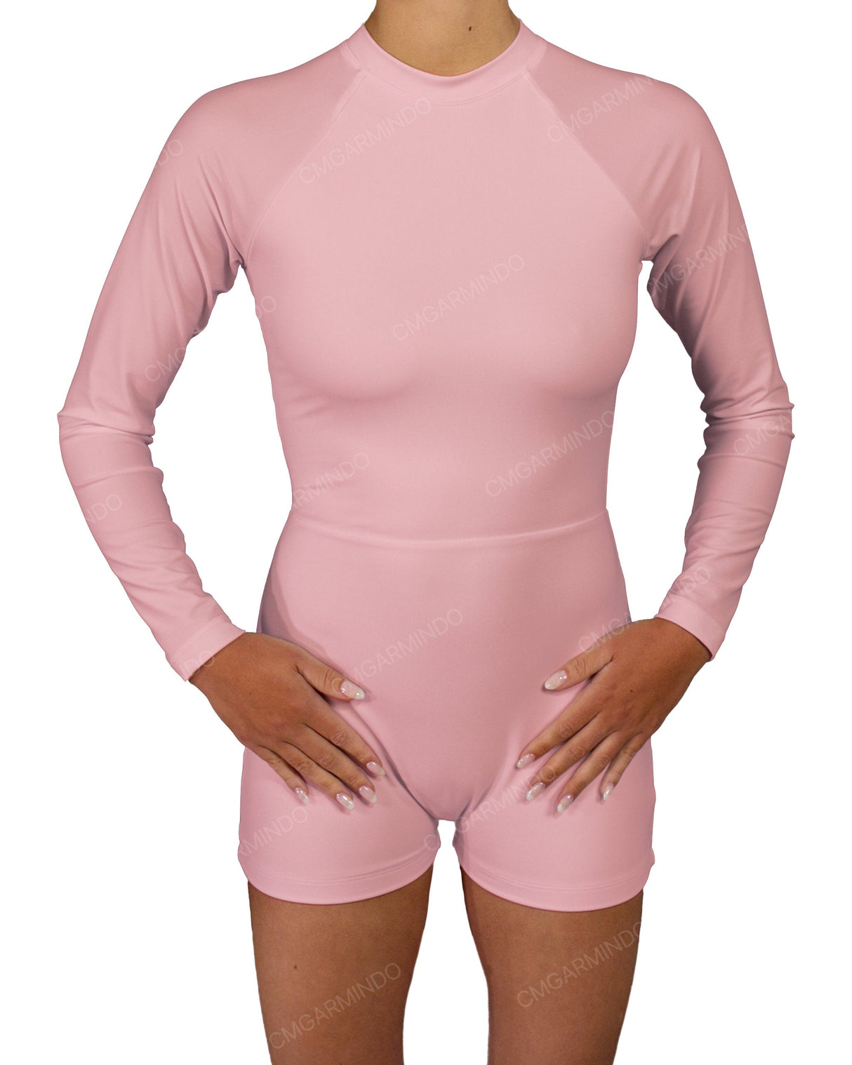 Long Sleeve Raglan Shorts One Piece