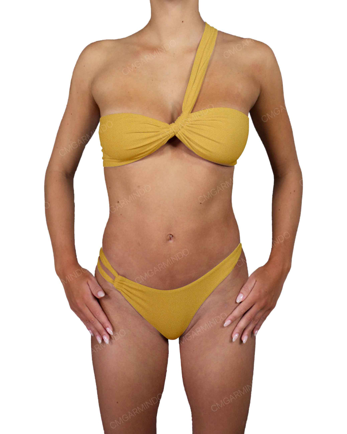 One Shoulder Thin Twist Bandeau Top