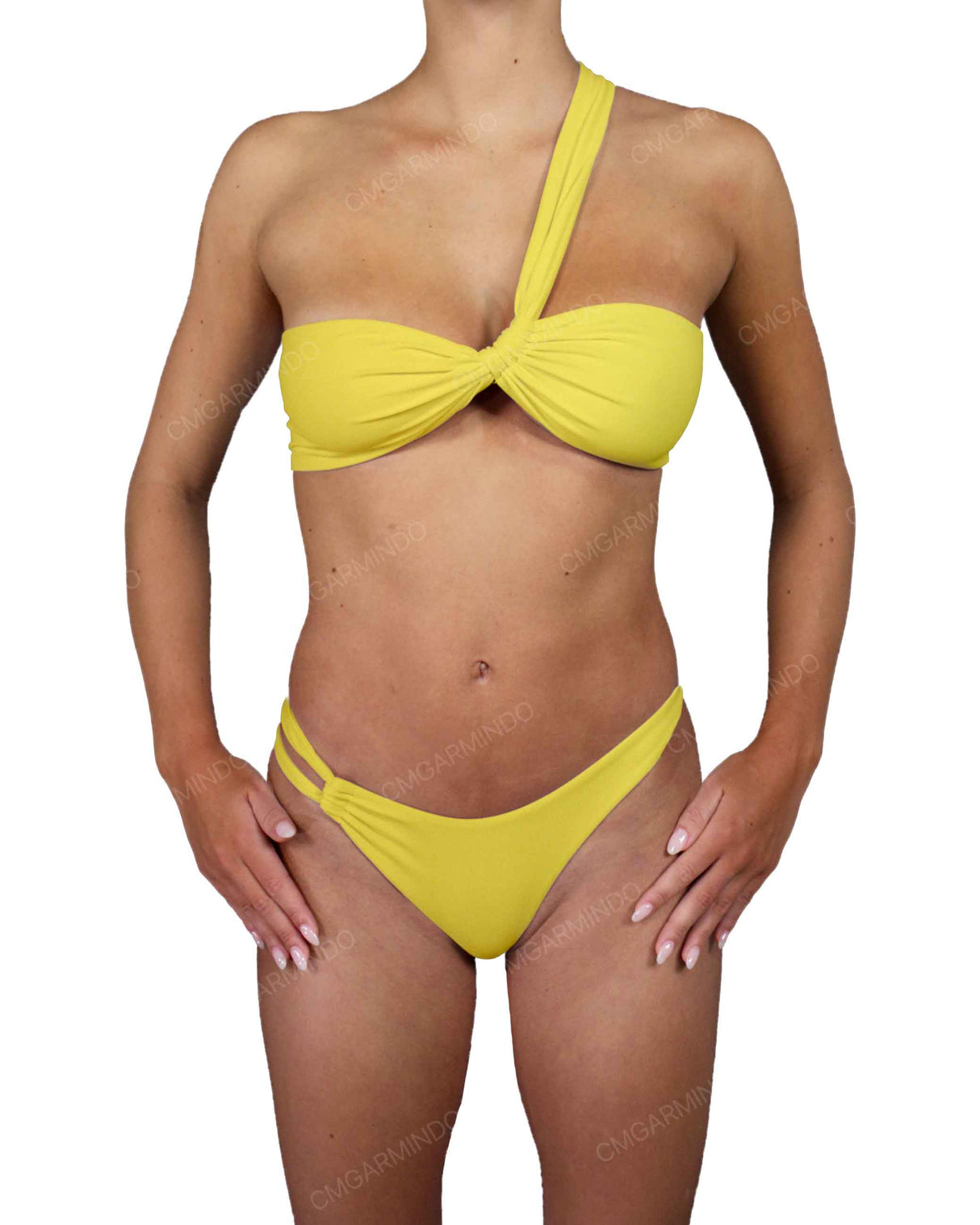 One Shoulder Thin Twist Bandeau Top