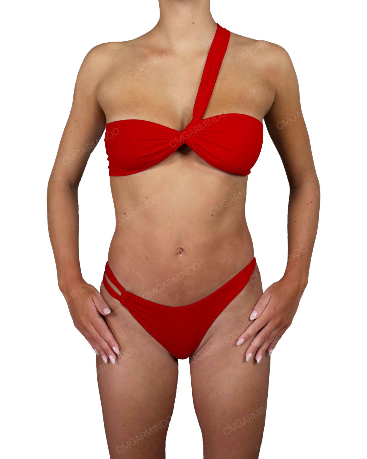 One Shoulder Thin Twist Bandeau Top