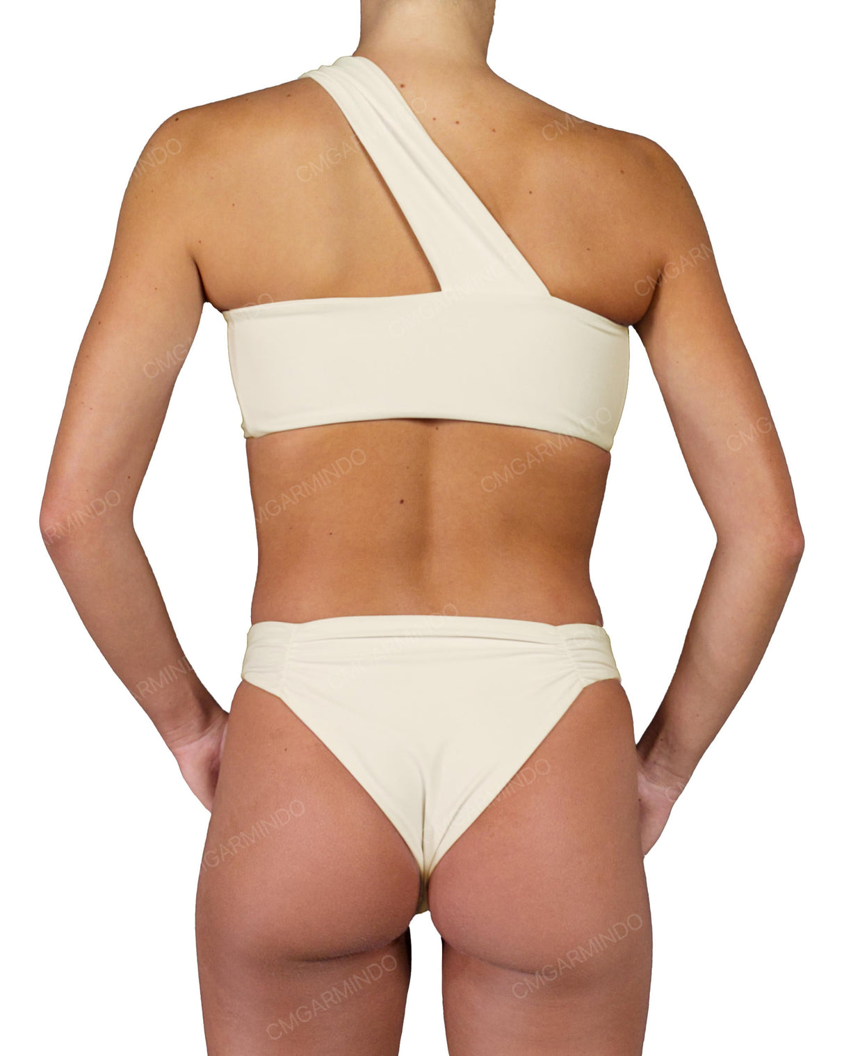 One Shoulder Wide Twist Bandeau Top