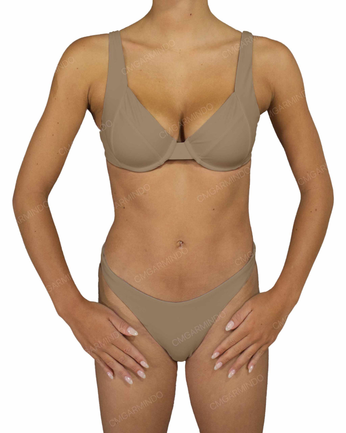 Multi Panel Wide Strap Underwire Top